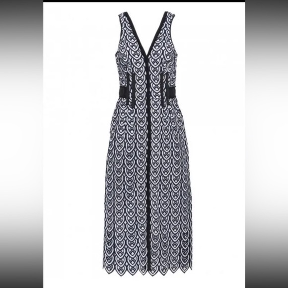 Self Portrait Sweetheart Crochet Midi Dress US 2UK 6 XS - Picture 3 of 11